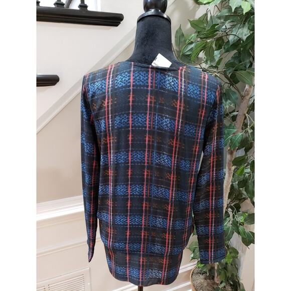 Olian Women's Multicolor 100% Polyester V-Neck Long Sleeve Top Blouse Size XS - Picture 6 of 11